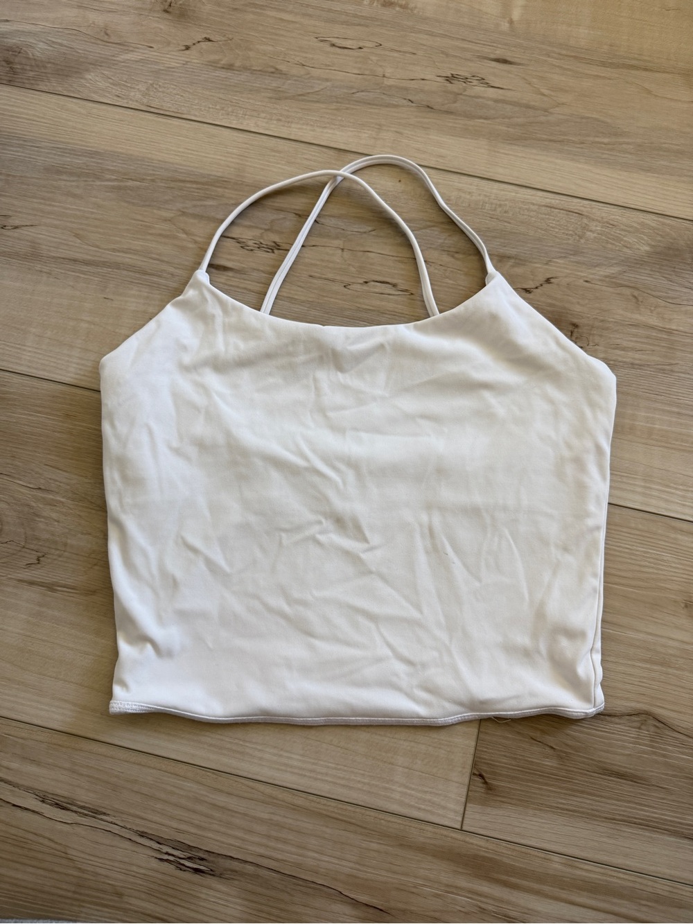 CSB Women's White Strappy Crop Tank Top